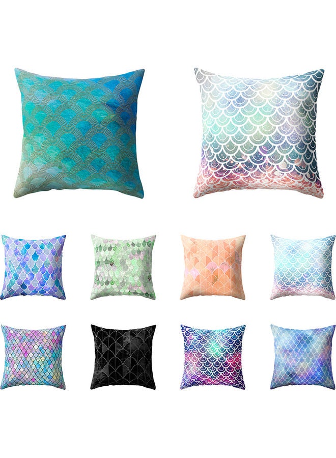 Fish Scale Designed Throw Pillow Case Multicolour - Image 3