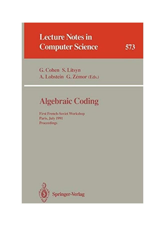 null - Algebraic Coding: First French-Soviet Workshop, Paris, July 22-24, 1991. Proceedings paperback english - Image 1