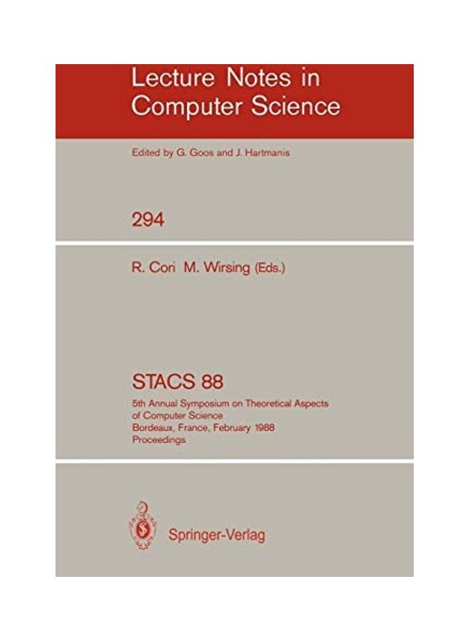 Lecture Notes In Computer Science: STACs 88 Paperback English