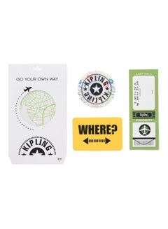 3-Piece Lugage Personalization Sticker With Tag Set Multicolour