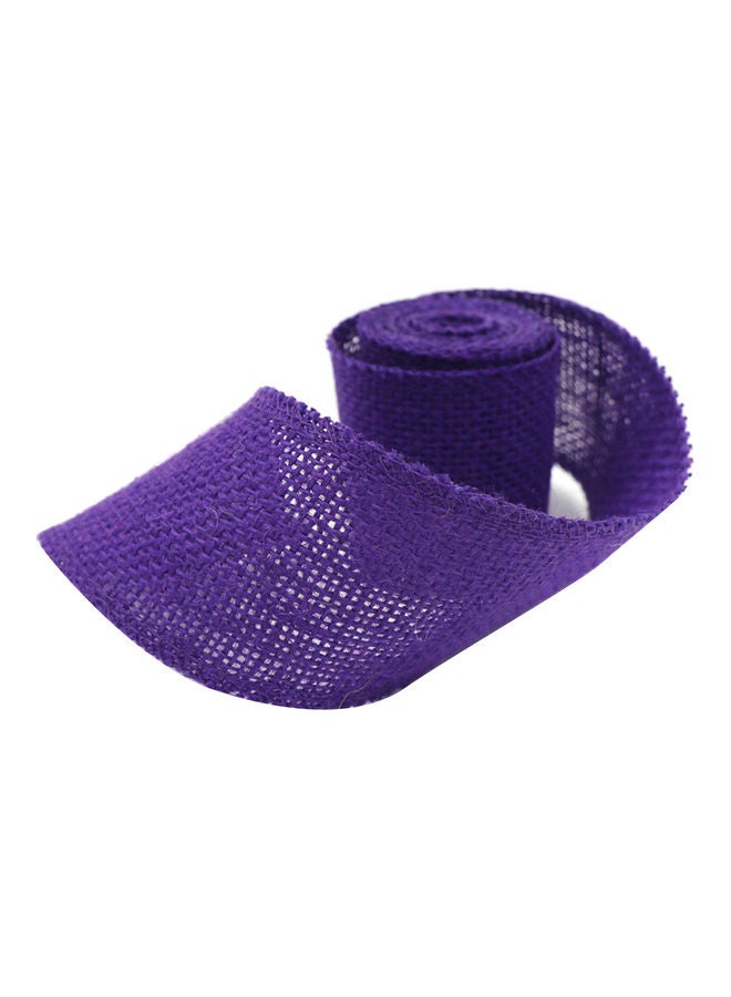 2m Rustic Natural Jute Hessian Burlap Ribbon Roll Purple 8x8x4cm - Image 1