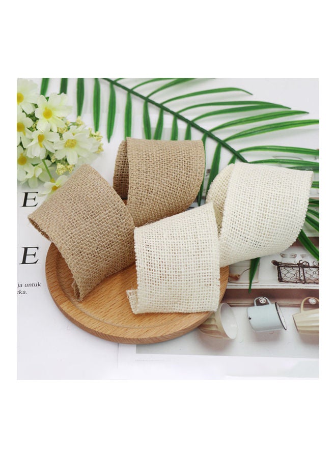 2m Rustic Natural Jute Hessian Burlap Ribbon Roll Purple 8x8x4cm - Image 2