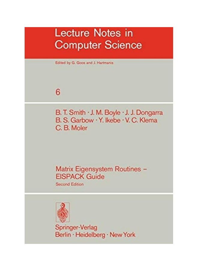 null - Matrix Eigensystem Routines - Eispack Guide Paperback English by B. T. Smith - Image 1