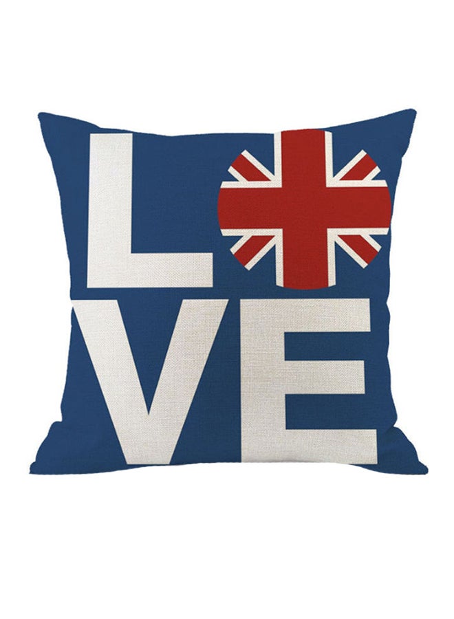 غطاء وسادة بنمط بريطاني أزرق/أبيض/أحمر 45x45سم