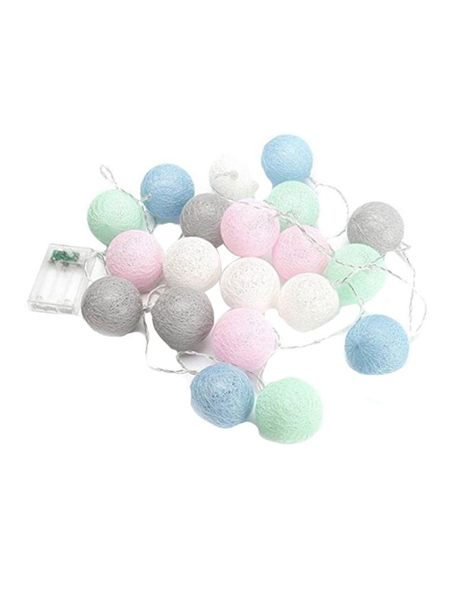 Beauenty 20 LED Cotton Ball Battery Powered Globe Fairy Light Multicolour 11x21cm - Image 1