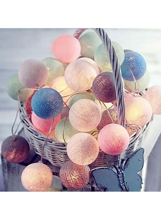 Beauenty 20 LED Cotton Ball Battery Powered Globe Fairy Light Multicolour 11x21cm - Image 2