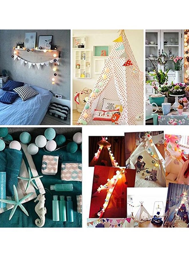 Beauenty 20 LED Cotton Ball Battery Powered Globe Fairy Light Multicolour 11x21cm - Image 3