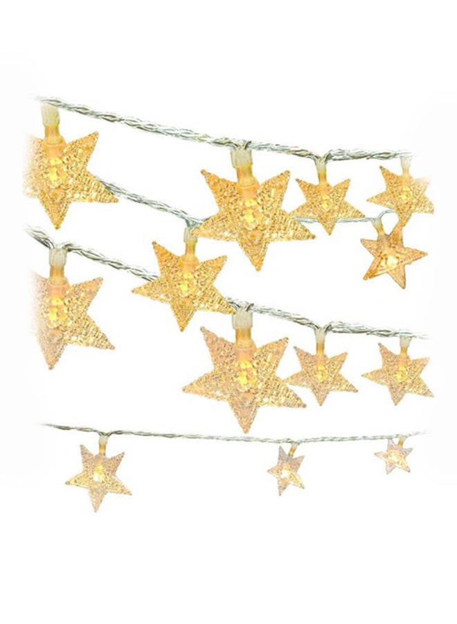 بيوينتي حبل إضاءة من 50 لمبة LED على شكل نجمة أصفر 5x11سم - Image 1