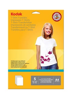 Kodak 5 Sheet Light T-shirt Transfers A4  - Image 1