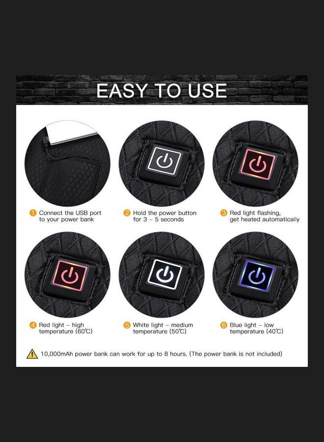 فيست تدفئة يعمل بوصلة USB أسود