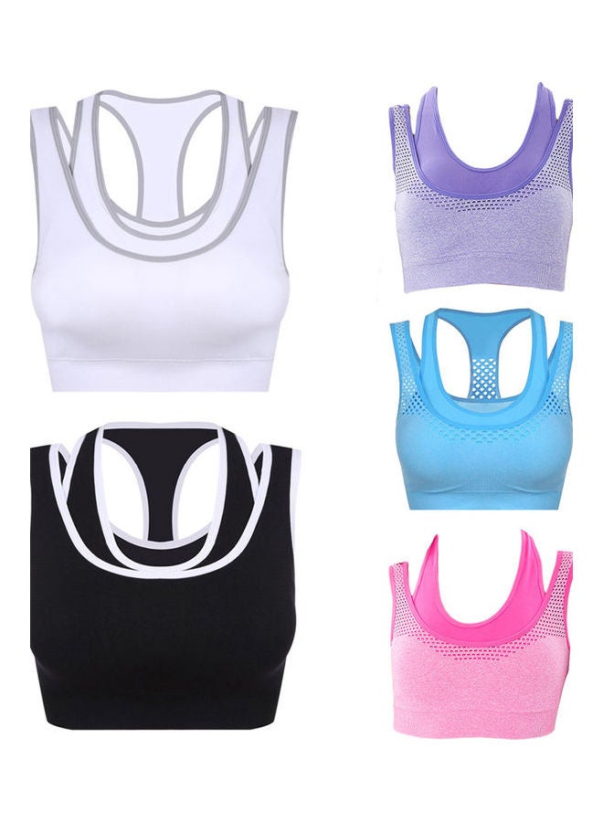 Women Sportswear Vest Running Exercise Sports Underwear Breathable Bra Top Grey  - Image 5