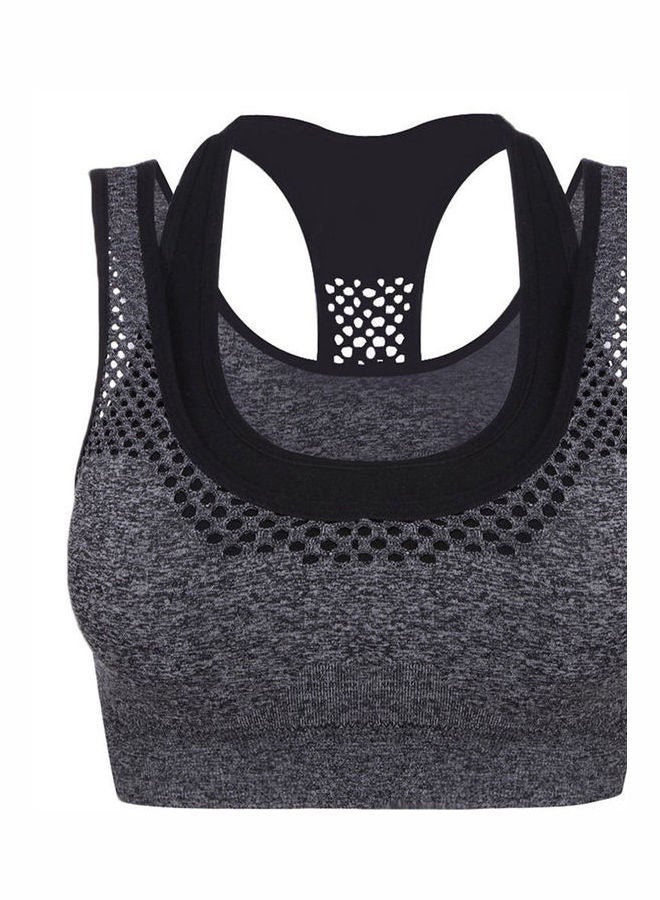Women Sportswear Vest Running Exercise Sports Underwear Breathable Bra Top Grey  - Image 1