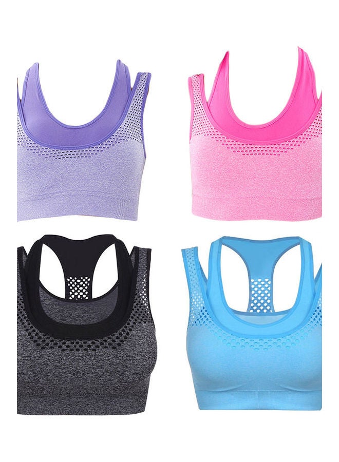 Women Sportswear Vest Running Exercise Sports Underwear Breathable Bra Top Grey  - Image 4