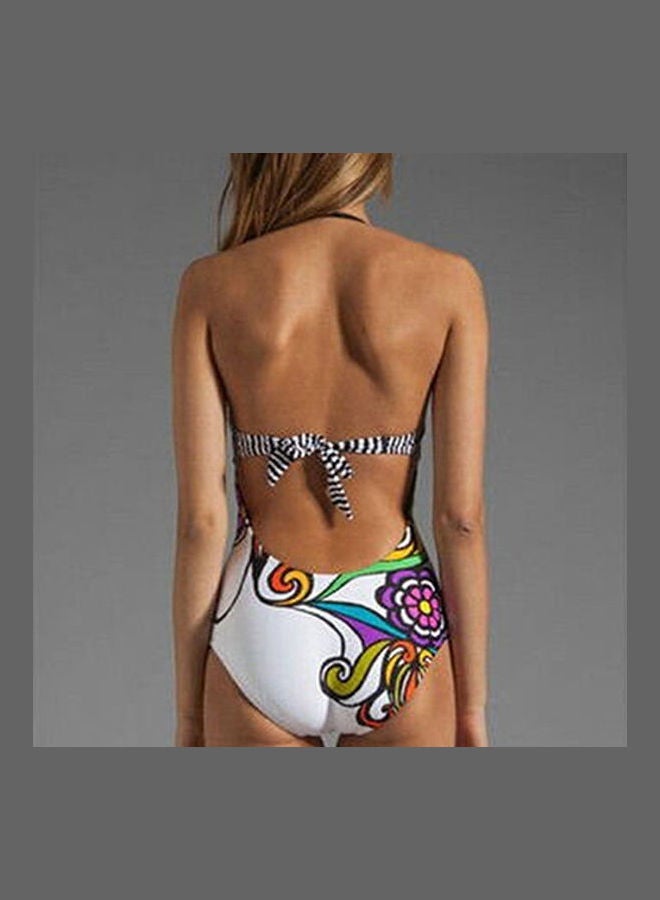 Bohemian One-piece Swimming Suit Floral Print Wireless Bikini Swimwear Multicolour - Image 3