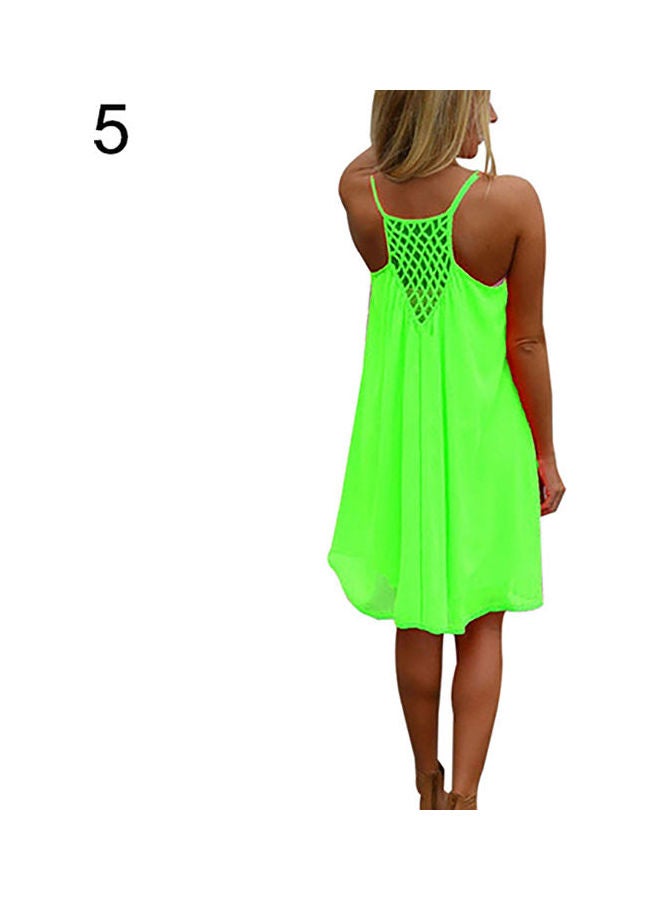 Sexy Women's Summer Casual Sleeveless Strap Backless Beach Dress for Evening Party Green  - Image 1
