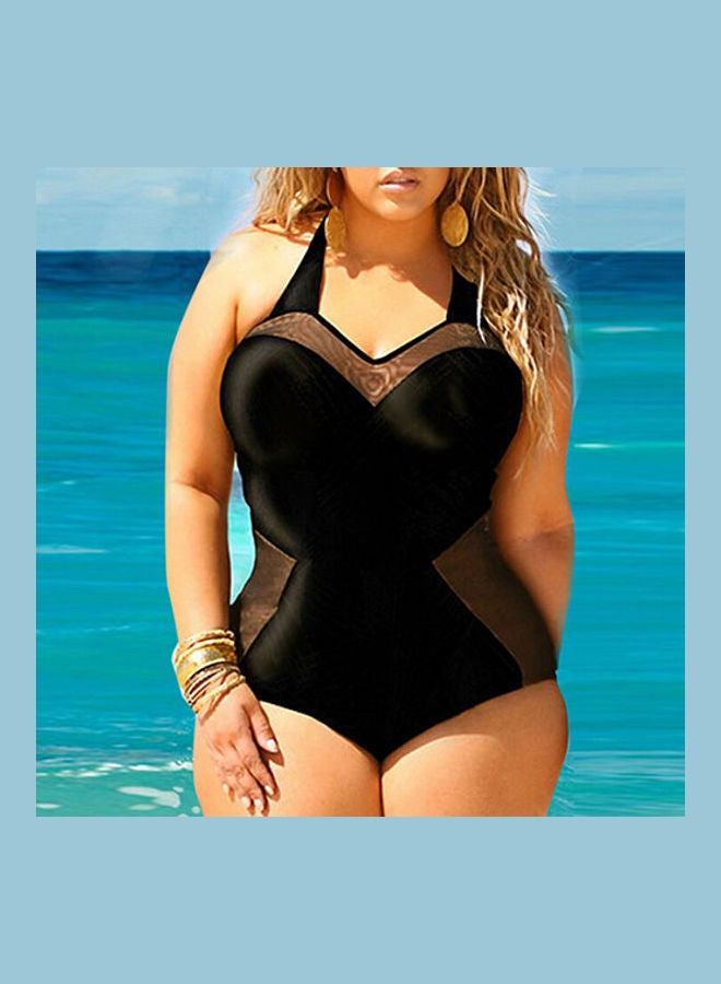 Generic - Retro Padded Swimwear One Piece Black - Image 1