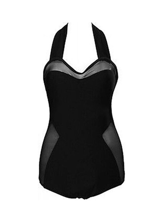 Generic - Retro Padded Swimwear One Piece Black - Image 1