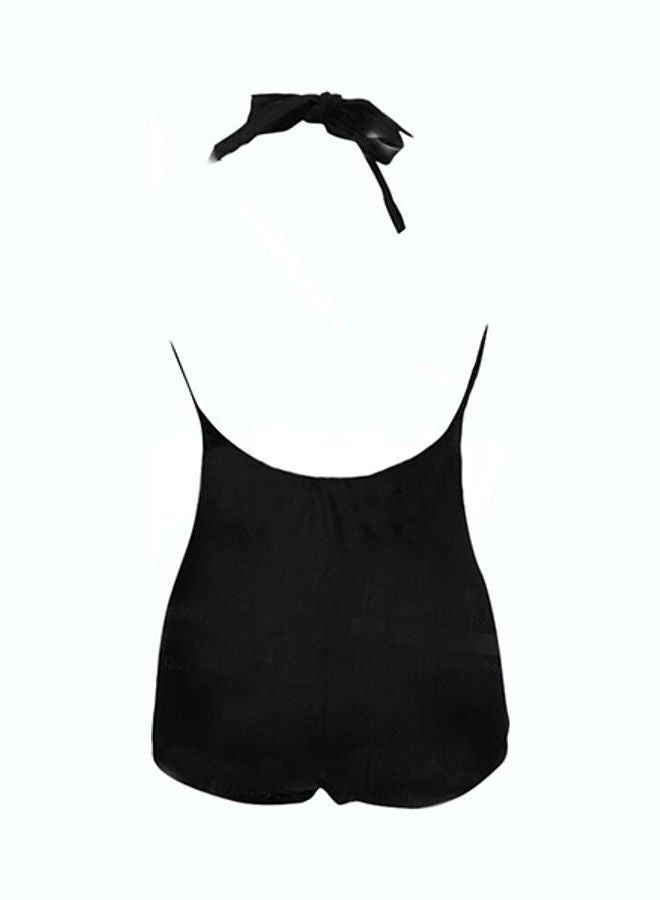 Generic - Retro Padded Swimwear One Piece Black - Image 1