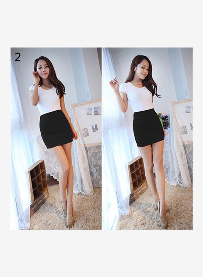 Women's Sexy Mini Skirt Slim Seamless Stretch Tight Short Fitted Pencil Skirt Black - Image 1