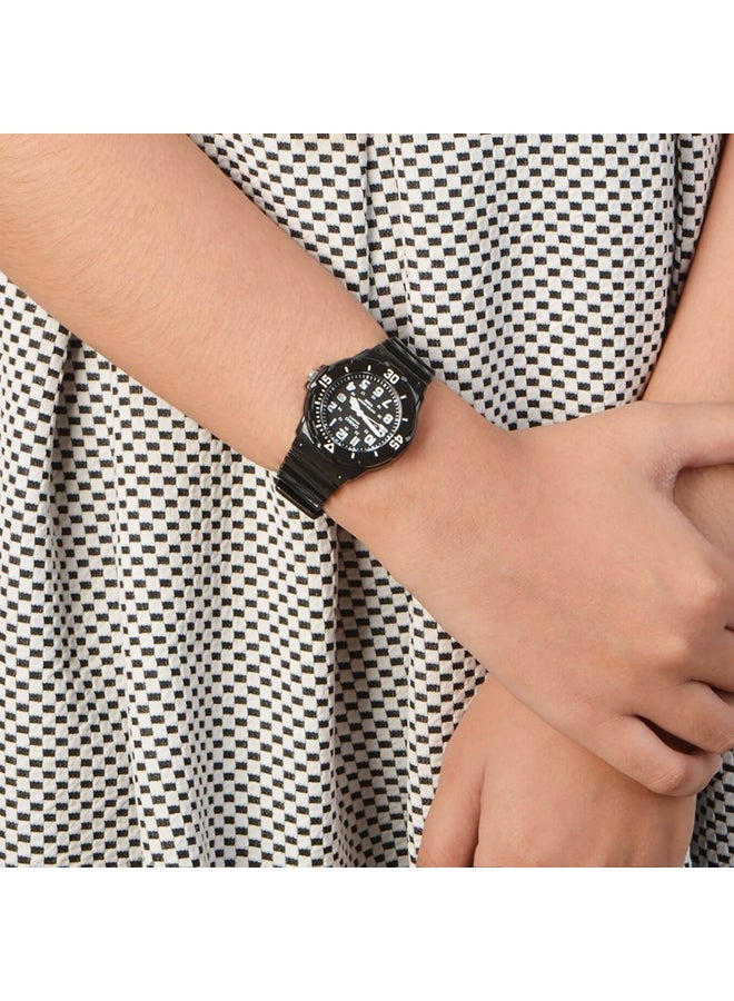 كاسيو ساعة يد بعقارب وسوار من الراتينج مقاومة للماء طراز LRW-200H-1B - قياس 30 مم - لون أسود - Image 4