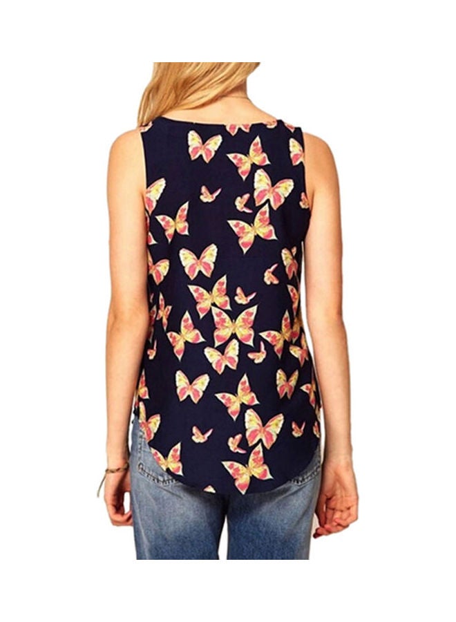 Generic - Butterfly Print Sleeveless Casual Tank Top Multicolour - Image 1