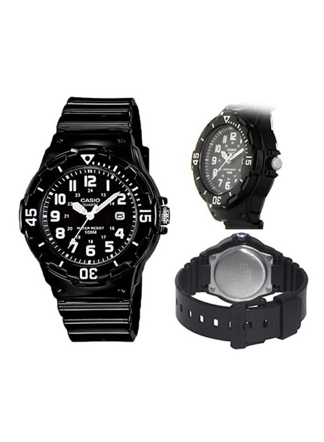 كاسيو ساعة يد بعقارب وسوار من الراتينج مقاومة للماء طراز LRW-200H-1B - قياس 30 مم - لون أسود - Image 3