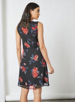 OFFROAD Floral Print Short Sleeve Dress AOP Black  - Image 3
