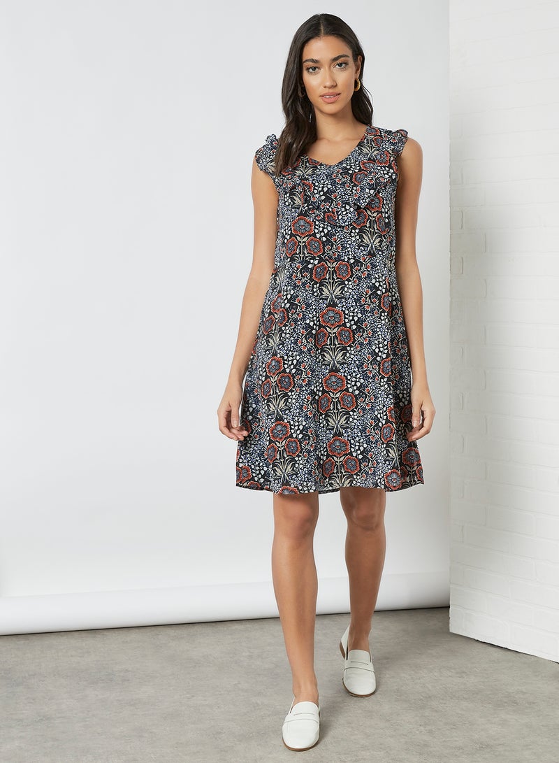 OFFROAD Floral Print Short Sleeve Dress Aop Geo Floral  - Image 2