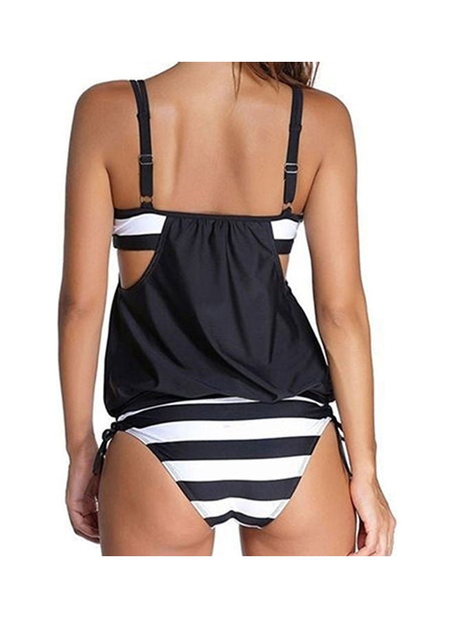 Generic - Stripe Pattern Swimwear Black/White - Image 1