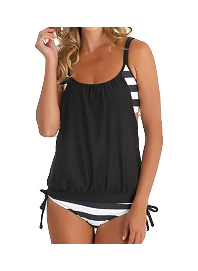 Generic - Stripe Pattern Swimwear Black/White - Image 1