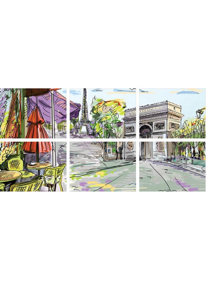 Sasb - 6-Piece Wall Painting Without A Frame Multicolour - Image 1
