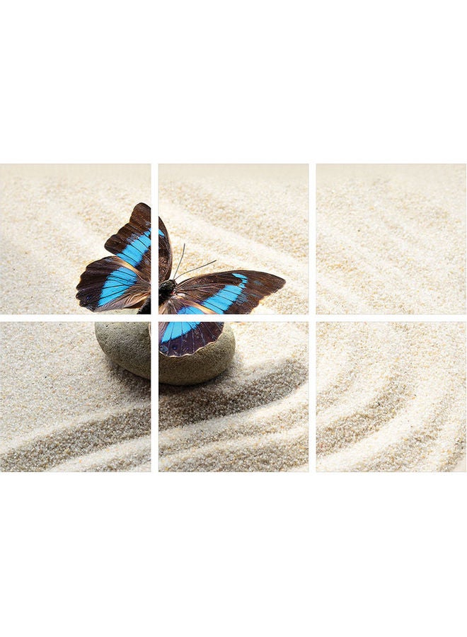 ساسب لوحة جدارية بدون إطار تمثل فراشة مكونه من 6 قطع متعدد الألوان