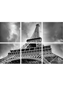 Sasb 6-Piece Eiffel Tower Wall Painting Without A Frame Multicolour 
