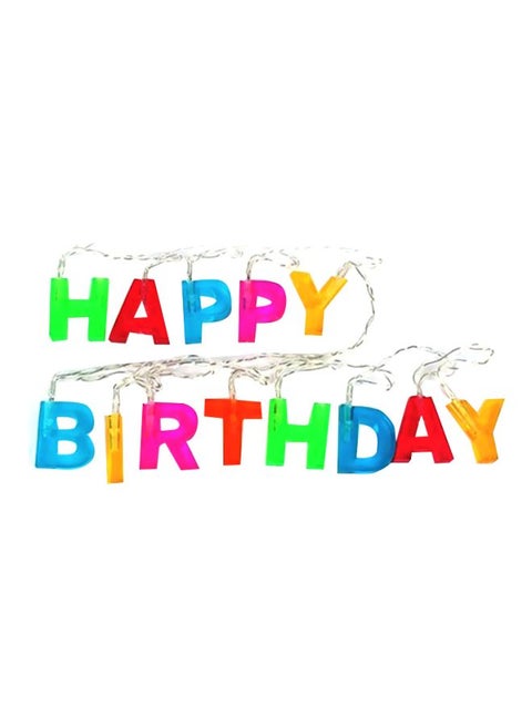Letter "Happy Birthday" LED String Light For Christmas Multicolour 4x24centimeter Multicolour 4x24cm
