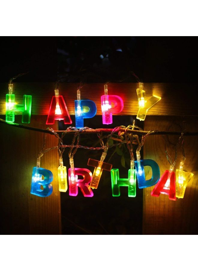 بيوينتي شريط إضاءة LED بتصميم عبارة "Happy Birthday" متعدد الألوان 4x24سم - Image 3