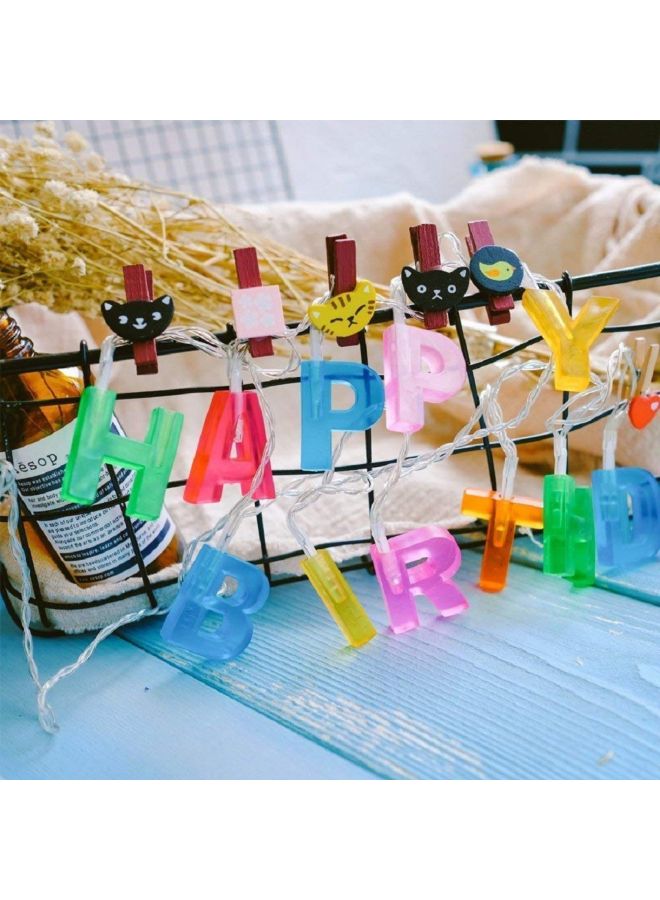 بيوينتي شريط إضاءة LED بتصميم عبارة "Happy Birthday" متعدد الألوان 4x24سم - Image 4