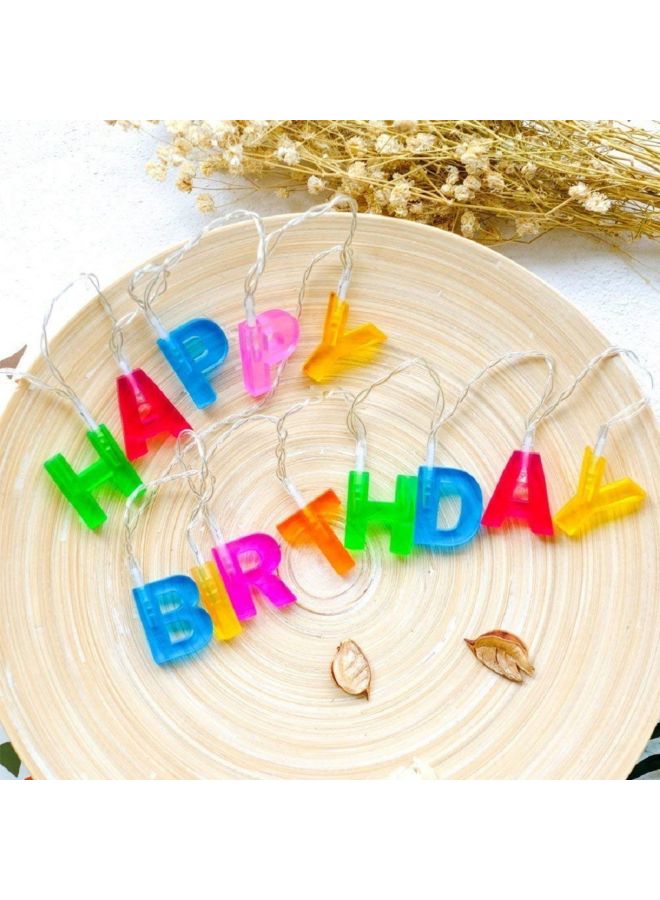 بيوينتي شريط إضاءة LED بتصميم عبارة "Happy Birthday" متعدد الألوان 4x24سم - Image 5