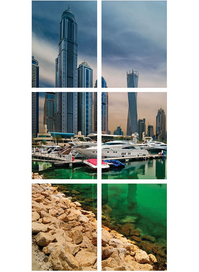 ساسب لوحة فنية جدارية بدون إطار مكونة من 6 قطع متعدد الألوان