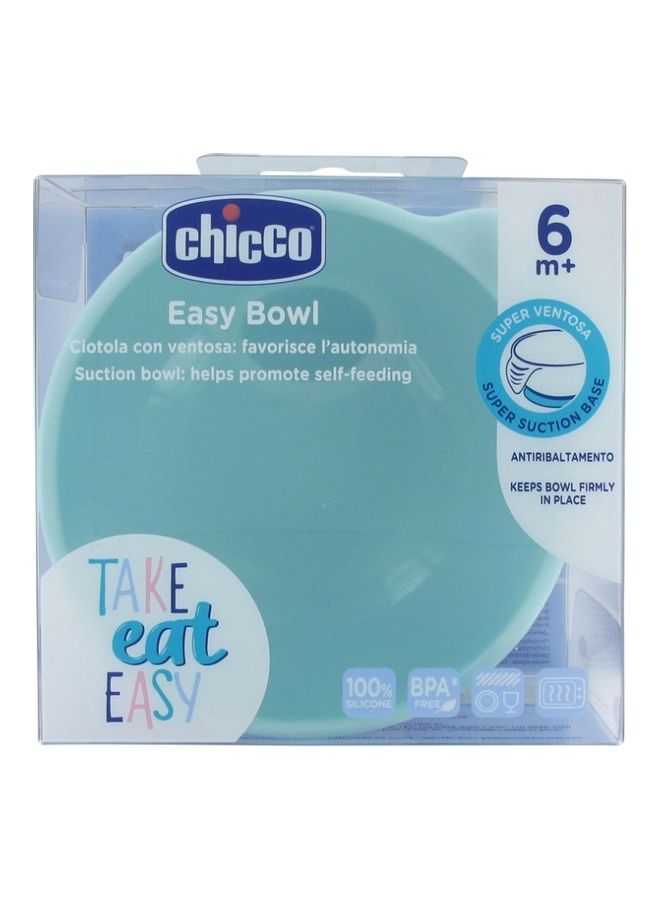 Chicco Easy Bowl Silicone 6M+, Light Blue