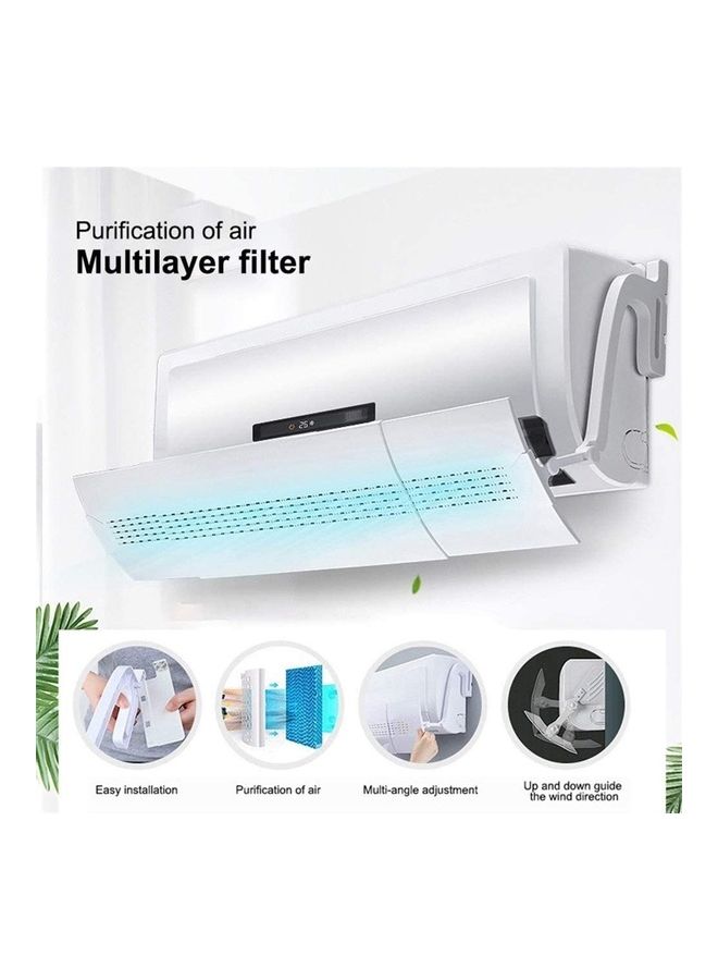 XiuWoo Adjustable Air Conditioner Wind Deflector Anti Direct Blowing Baffle J98 White - Image 2