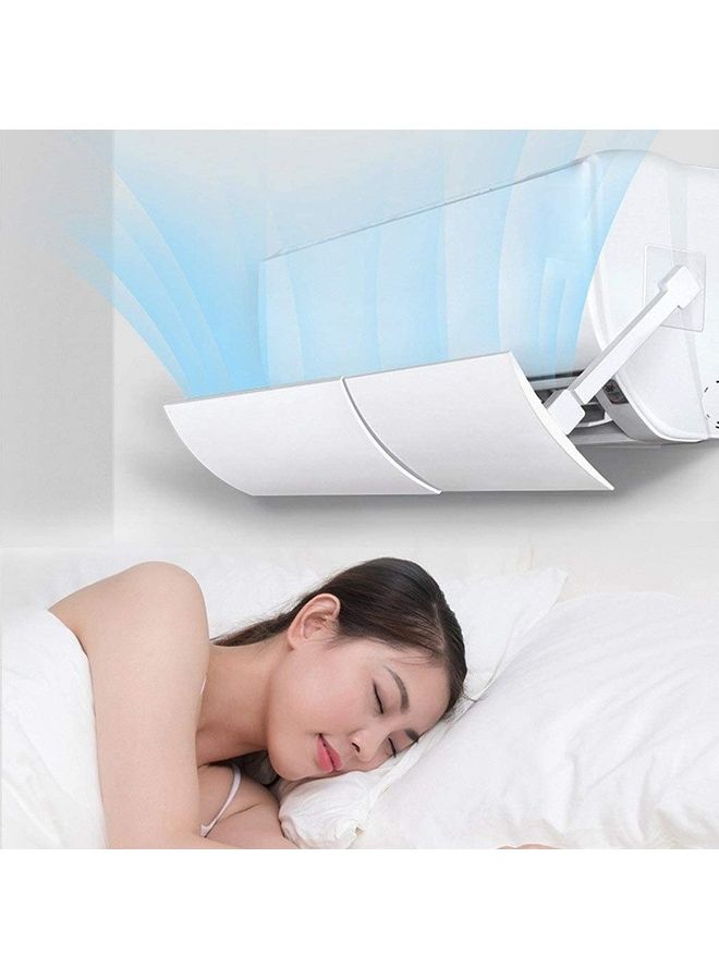 XiuWoo Adjustable Air Conditioner Wind Deflector Anti Direct Blowing Baffle J123 White - Image 2
