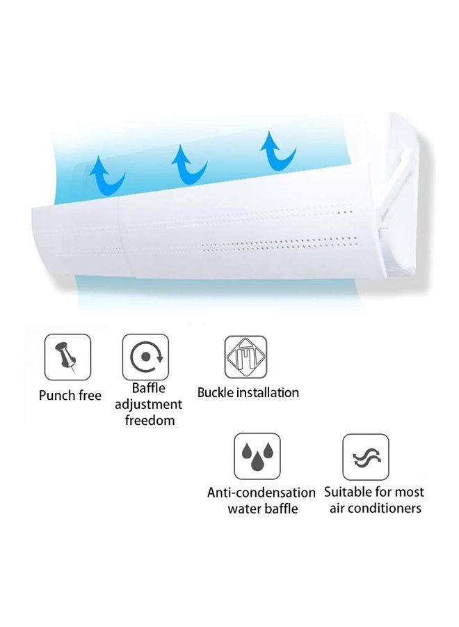شو وو حاجب هوائي قابل للتعديل لمنع التهوية المباشرة من جهاز التكييف J5 أبيض - Image 2