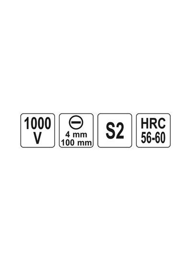 ياتو مفك براغي مشقوق معزول قياس 6.5x150 مم حاصل على إعتماد VDE برقم 1000V طراز YT-2819 برتقالي مائل للأصفر  - Image 4