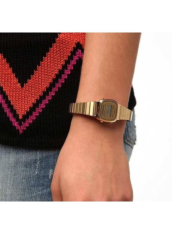 CASIO Women's Vintage Water Resistant Digital Watch LA670WGA-9D - 30 mm - Gold - Image 5