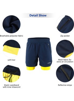 Men 2 in 1 Quick Drying Breathable Jogging Shorts L - v1622458158/N47871581A_2