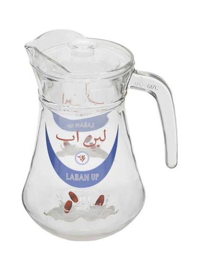 Laban Up Printed Jug With Lid Clear/Blue
