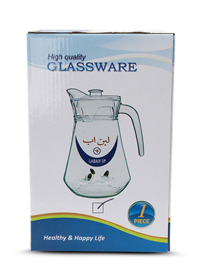 Laban Up Printed Jug With Lid Clear/Blue