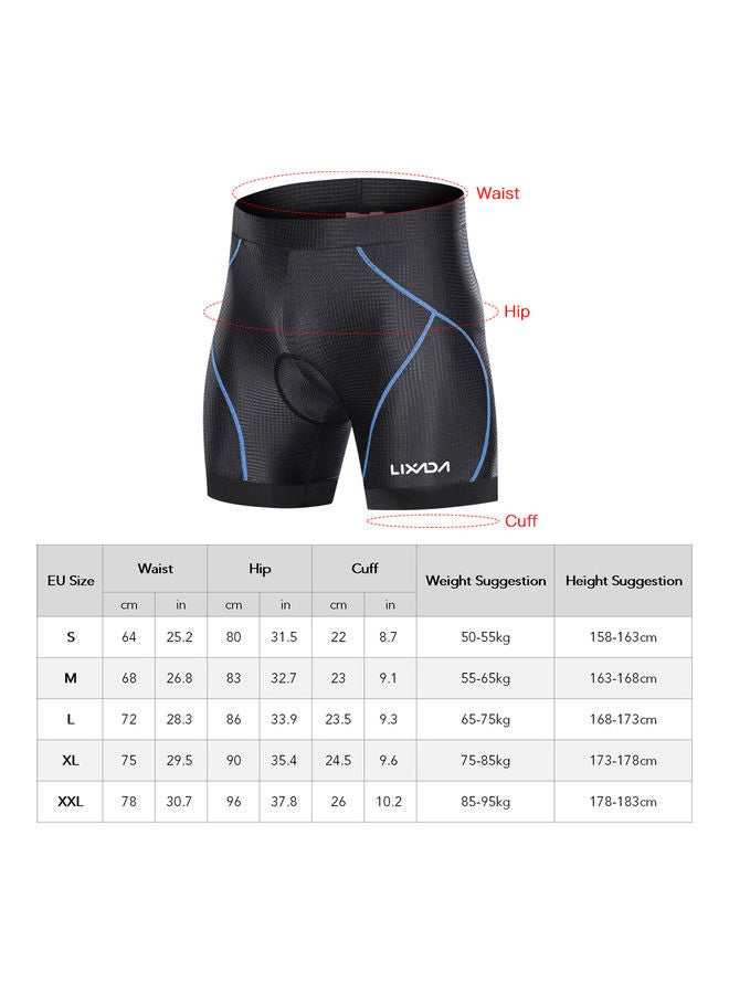 LIXADA Men 3D Padded Leg Grips Bicycle Shorts M  - Image 2