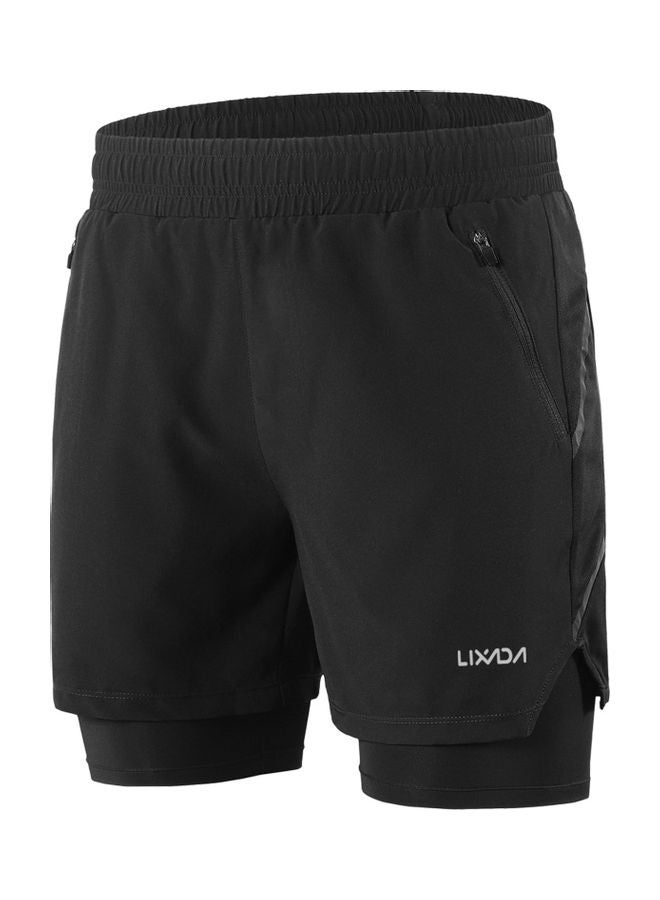 LIXADA - Men 2 in 1 Quick Drying Breathable Jogging Shorts M - Image 1