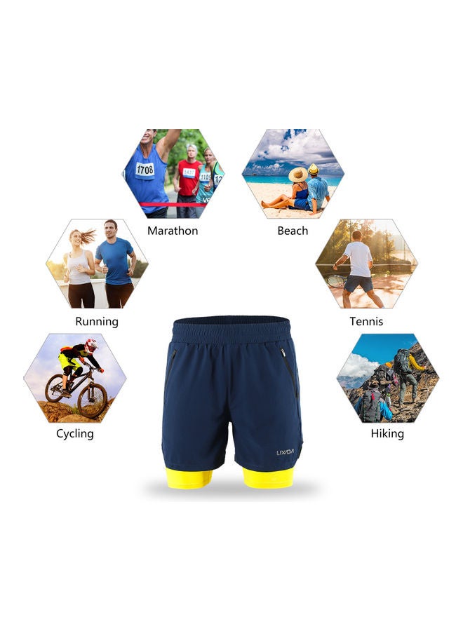 LIXADA - Men 2 in 1 Quick Drying Breathable Jogging Shorts M - Image 1
